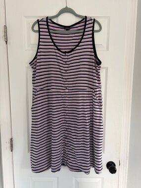 Torrid plus size Striped Sleeveless Button-Front Dress